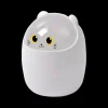 Ygo Afvalemmertje WHITE CAT Wit| Decoratieve Accessoires|Tapijten