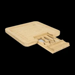 Ygo Aperoplank QUESO met Bestek 3Del. Bamboe| Servies|Tafelaccessoires