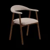 Ygo Armstoel COLETTE Monza Beige - Poot Walnoot| Stoelen