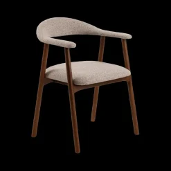 Ygo Armstoel COLETTE Monza Beige - Poot Walnoot| Stoelen