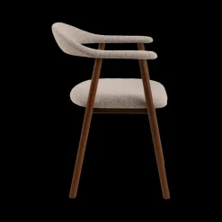 Ygo Armstoel COLETTE Monza Beige - Poot Walnoot| Stoelen