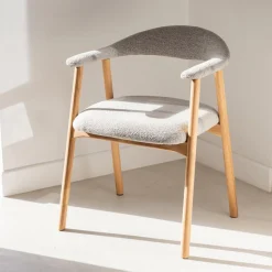 Ygo Armstoel COLETTE Monza Beige - Poot Eik| Stoelen