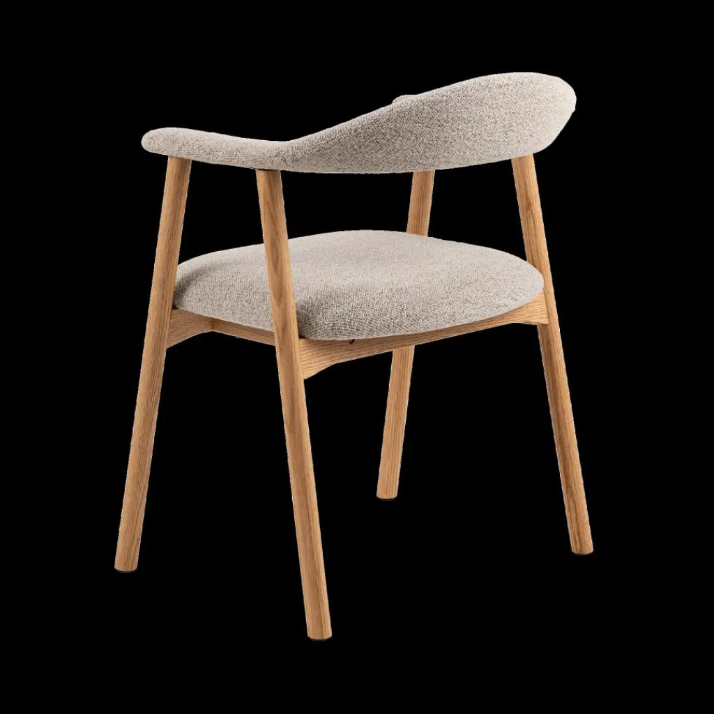 Ygo Armstoel COLETTE Monza Beige - Poot Eik| Stoelen