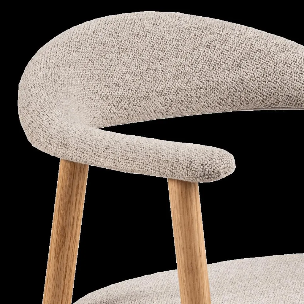 Ygo Armstoel COLETTE Monza Beige - Poot Eik| Stoelen