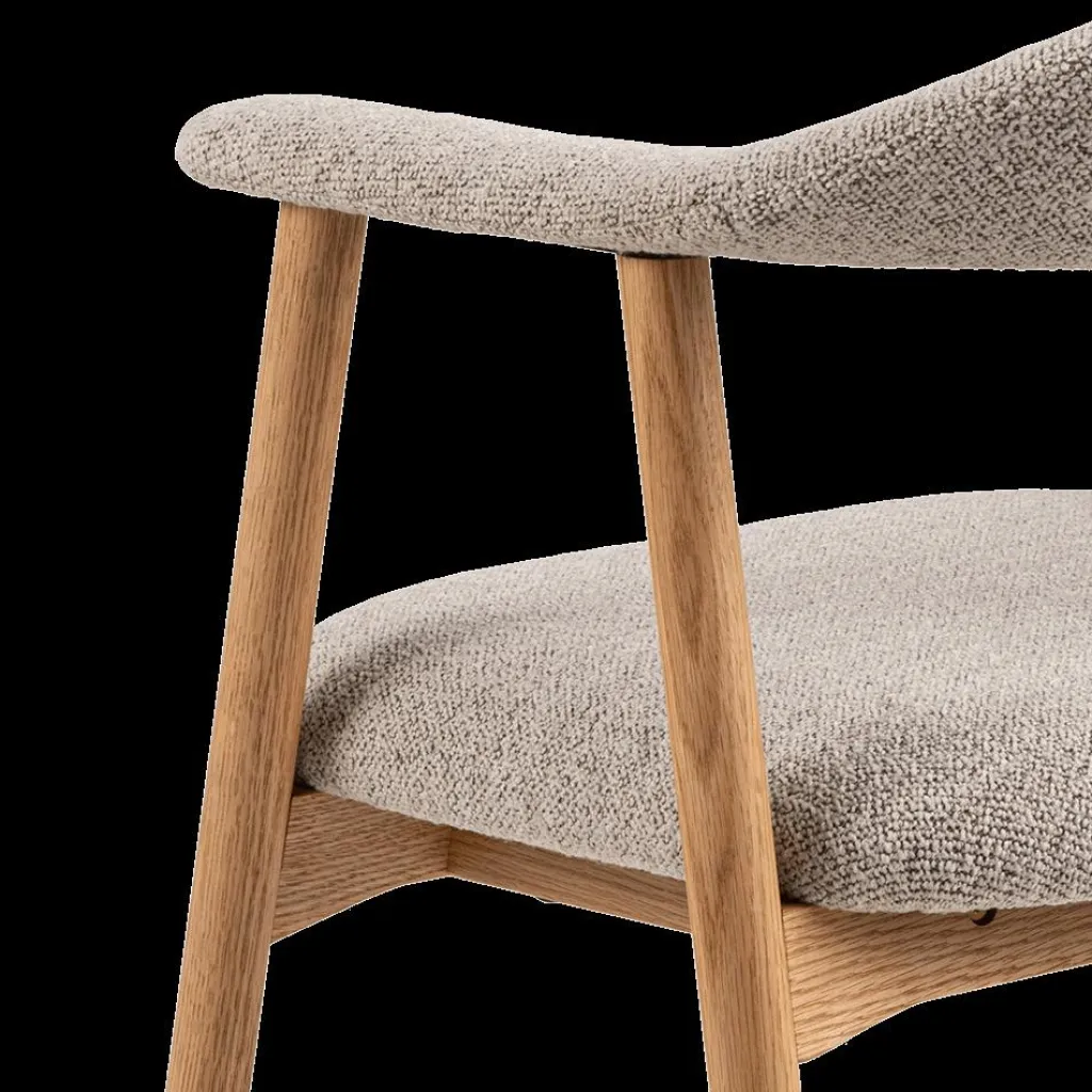 Ygo Armstoel COLETTE Monza Beige - Poot Eik| Stoelen