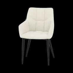 Ygo Armstoel LIZZY Cream Pt Zwart| Stoelen