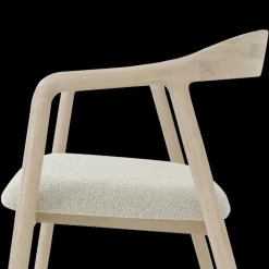 Ygo Armstoel SKYE Bouclé Beige - Poot Lichte Eik| Stoelen