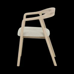 Ygo Armstoel SKYE Bouclé Beige - Poot Lichte Eik| Stoelen