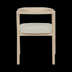 Ygo Armstoel SKYE Bouclé Beige - Poot Lichte Eik| Stoelen