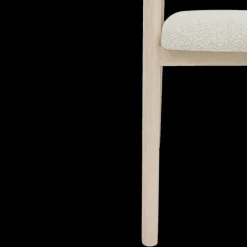 Ygo Armstoel SKYE Bouclé Beige - Poot Lichte Eik| Stoelen