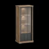 Ygo Barkast TOLUCA Old teak/Zwart Rechts B77| Vitrinekasten
