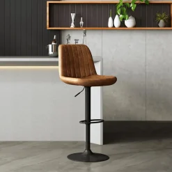 Ygo Barkruk GARCIA PU Vintage Cognac| Stoelen|Barkrukken