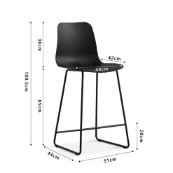 Ygo Barkruk SABRINA PP Zwart| Stoelen