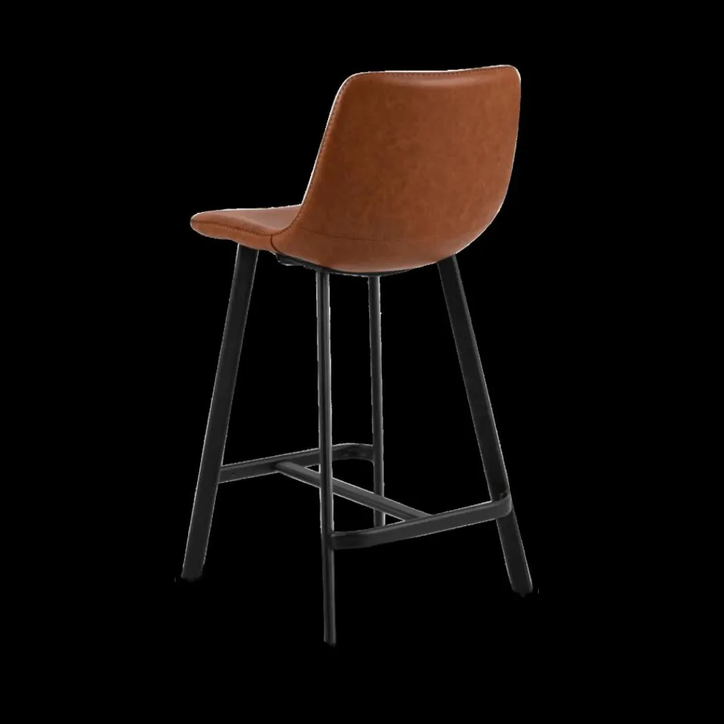 Ygo Barstoel AMBROS PU retro leather look brandy 691B - ZH63,5cm| Barkrukken