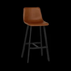 Ygo Barstoel AMBROS PU retro leather look brandy 691B - ZH76,5cm| Barkrukken