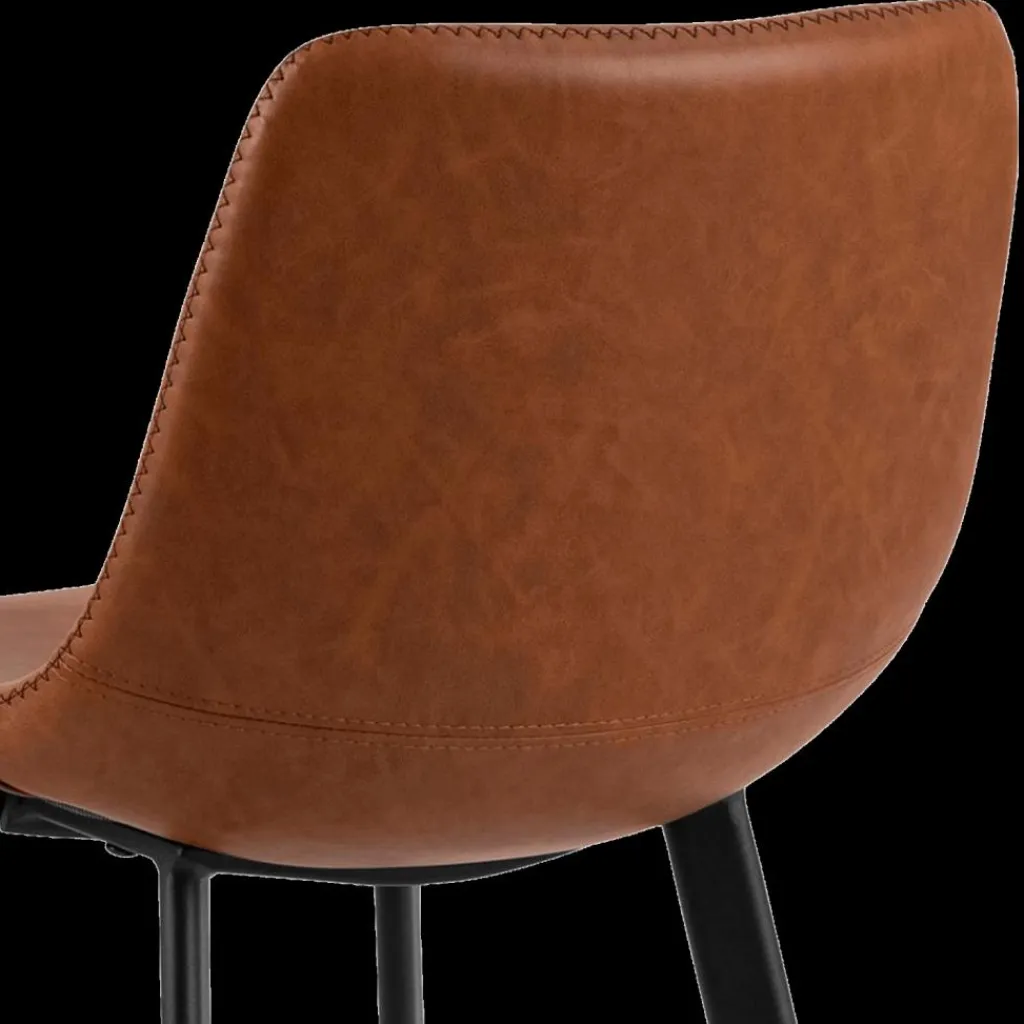 Ygo Barstoel AMBROS PU retro leather look brandy 691B - ZH76,5cm| Barkrukken