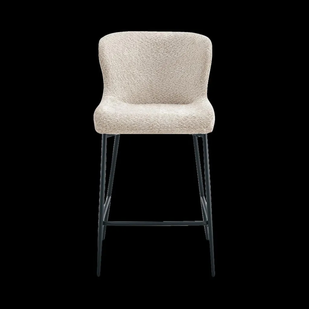 Ygo Barstoel DORIEN Bouclé Beige| Barkrukken