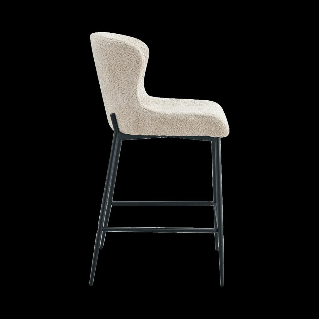 Ygo Barstoel DORIEN Bouclé Beige| Barkrukken