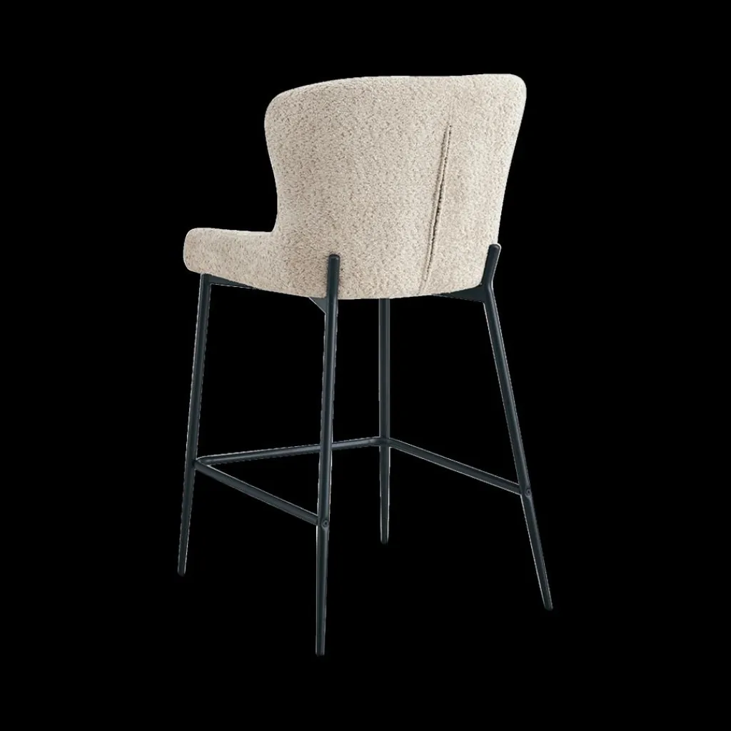 Ygo Barstoel DORIEN Bouclé Beige| Barkrukken