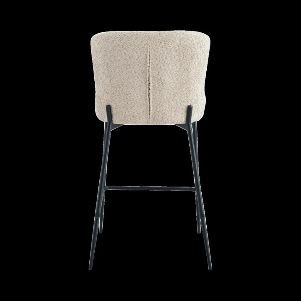Ygo Barstoel DORIEN Bouclé Beige| Barkrukken