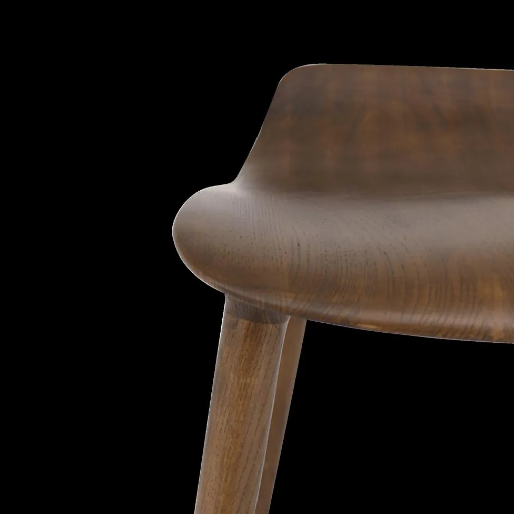 Ygo Barstoel FAVELA Ash Wood Walnut ZH65| Barkrukken