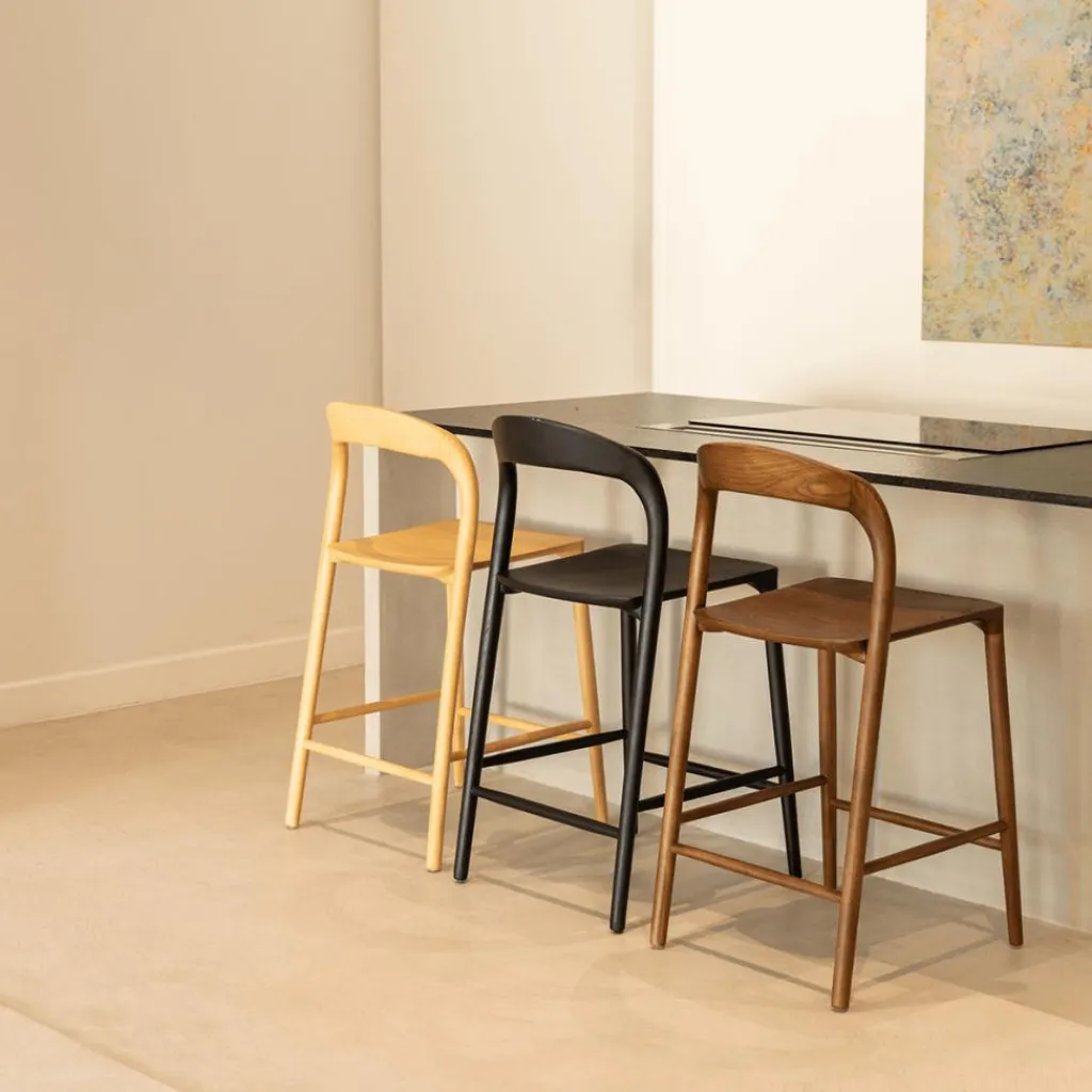 Ygo Barstoel JEPPE Ash Wood Walnut| Barkrukken