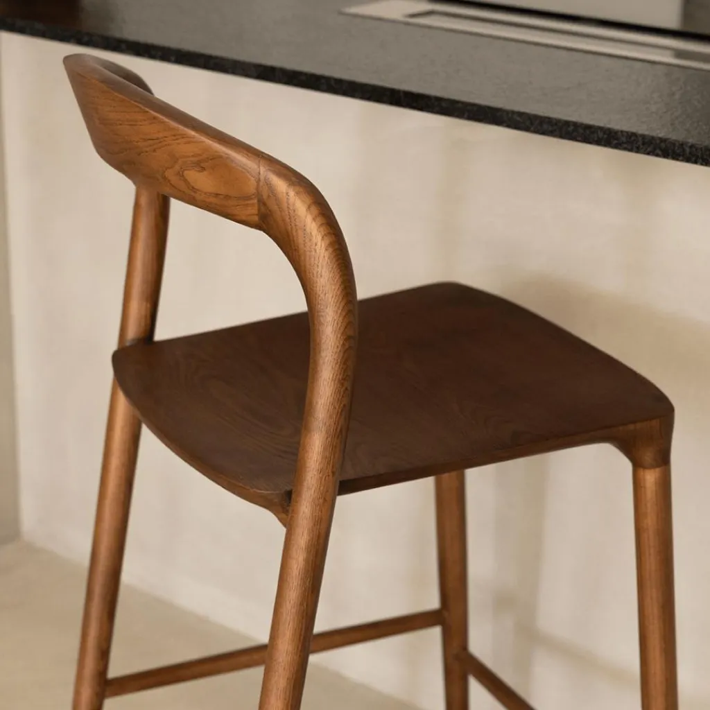 Ygo Barstoel JEPPE Ash Wood Walnut| Barkrukken
