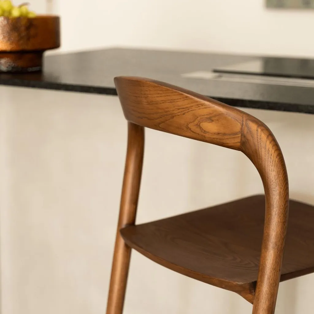 Ygo Barstoel JEPPE Ash Wood Walnut| Barkrukken