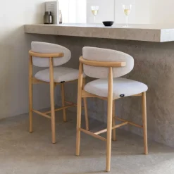 Ygo Barstoel SIGNY Ash Wood Natural ZH65| Barkrukken