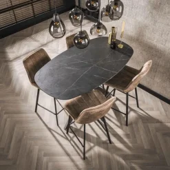 Ygo Bartafel ENRICO 140x80 Marmerlook Zwart| Bartafels