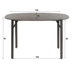 Ygo Bartafel PERRY Deens Ovaal 140x75 Marmerlook| Bartafels