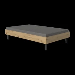 Ygo Bed ENOK BLACK 90x200 Eik| 1-Persoonsbedden