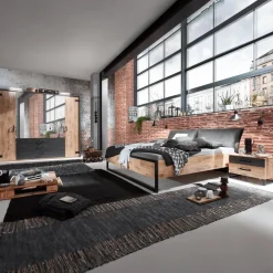 Ygo Bed KICK Plankeneiche/Raw Steel 180x200| 2-Persoonsbedden