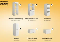 Ygo Bergkast LAUNDRY H162 Wit| Wasruimte & Opbergkasten
