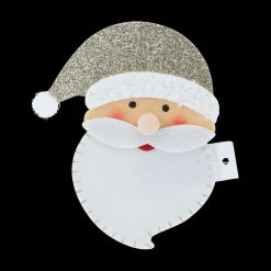 Ygo Bestekhouder SANTA Vilt Zilver Ass.| Kerst