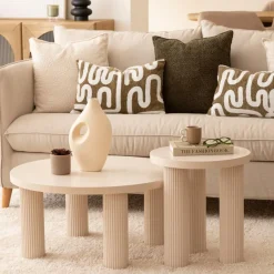 Ygo Bijzettafel MOSSON Beige Ø40| Salontafels & Bijzettafels