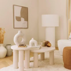 Ygo Bijzettafel MOSSON Beige Ø40| Salontafels & Bijzettafels