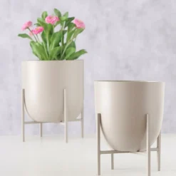 Ygo Bloempot KILANA Creme M| Woondecoratie