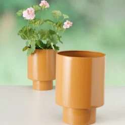 Ygo Bloempot KULLA Mat Bruin M| Woondecoratie