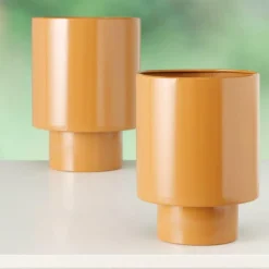 Ygo Bloempot KULLA Mat Bruin M| Woondecoratie