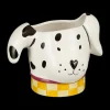 Ygo Bloempot STIPPEL Hond Wit/Zwart| Woondecoratie