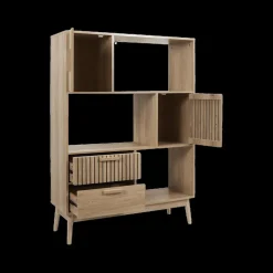 Ygo Boekenkast CALUNA Naturel| Vitrinekasten|Boekenkasten