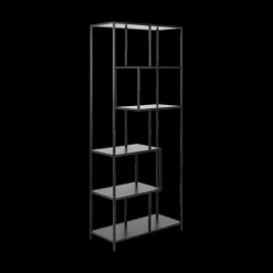 Ygo Boekenrek BOKSKAP Ash Black Assymetrisch B77| Vitrinekasten|Boekenkasten
