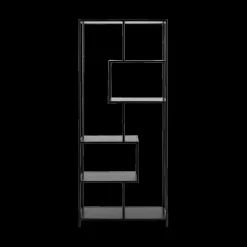 Ygo Boekenrek BOKSKAP Ash Black Assymetrisch B77| Vitrinekasten|Boekenkasten