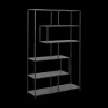 Ygo Boekenrek BOKSKAP Ash Black Assymetrisch B114| Vitrinekasten|Boekenkasten