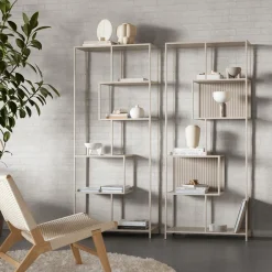 Ygo Boekenrek BOKSKAP Grijs Assym. B77| Vitrinekasten|Boekenkasten