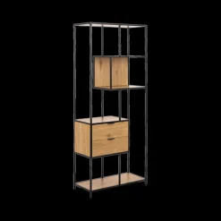 Ygo Boekenrek BOKSKAP Wild Assym. Oak B77| Vitrinekasten|Boekenkasten