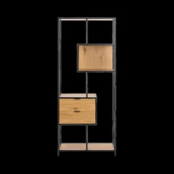 Ygo Boekenrek BOKSKAP Wild Assym. Oak B77| Vitrinekasten|Boekenkasten