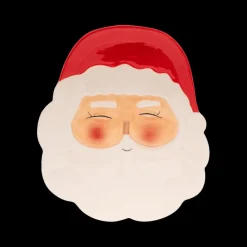Ygo Bord SANTA Hoofd Kerstman Kermiek Wit/Rood| Kerst