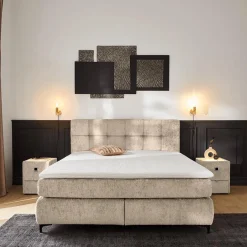 Ygo Boxspring ALKMAAR Chenille Beige 180x200| Boxsprings